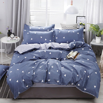 Premium Aloe Cotton Bedding Set – Elegant Plant & Flower Print, 4-Piece Collection