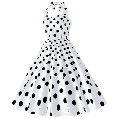 Women’s Polka Dot Slim-Fit Large Swing Dress – Retro Chic & Modern Comfort