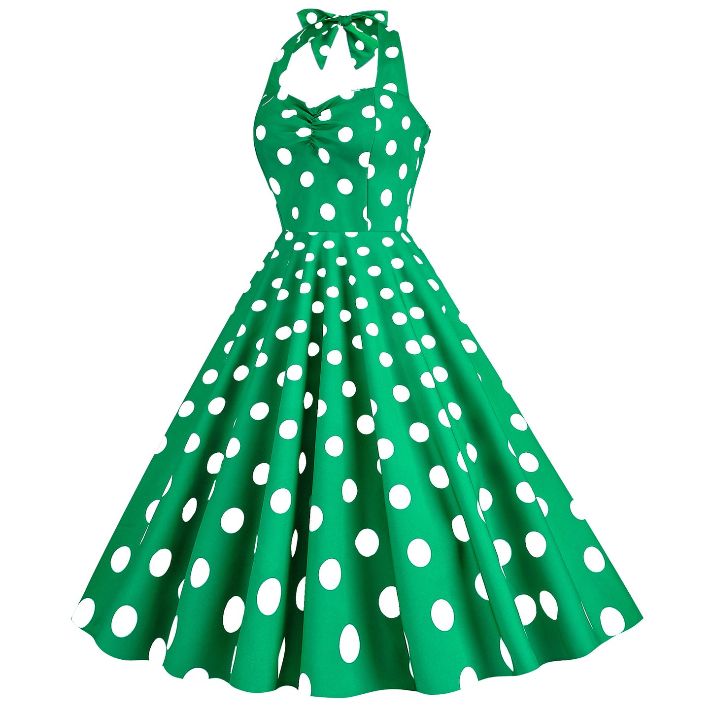 Women’s Polka Dot Slim-Fit Large Swing Dress – Retro Chic & Modern Comfort