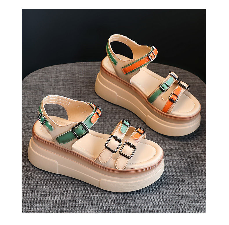 Colorful Color Matching Trendy Women's Summer Platform Sandals