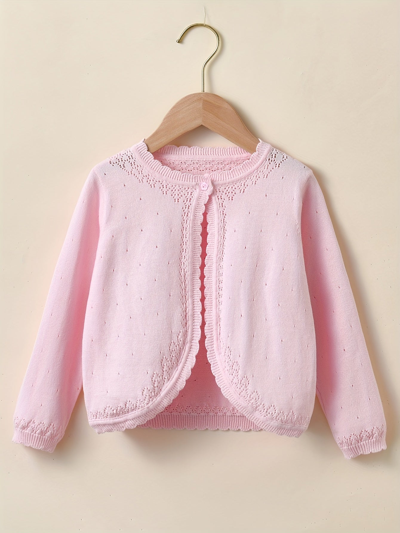 Premium Cotton Baby Cardigan - Stylish Openwork Design for Comfort and Durability