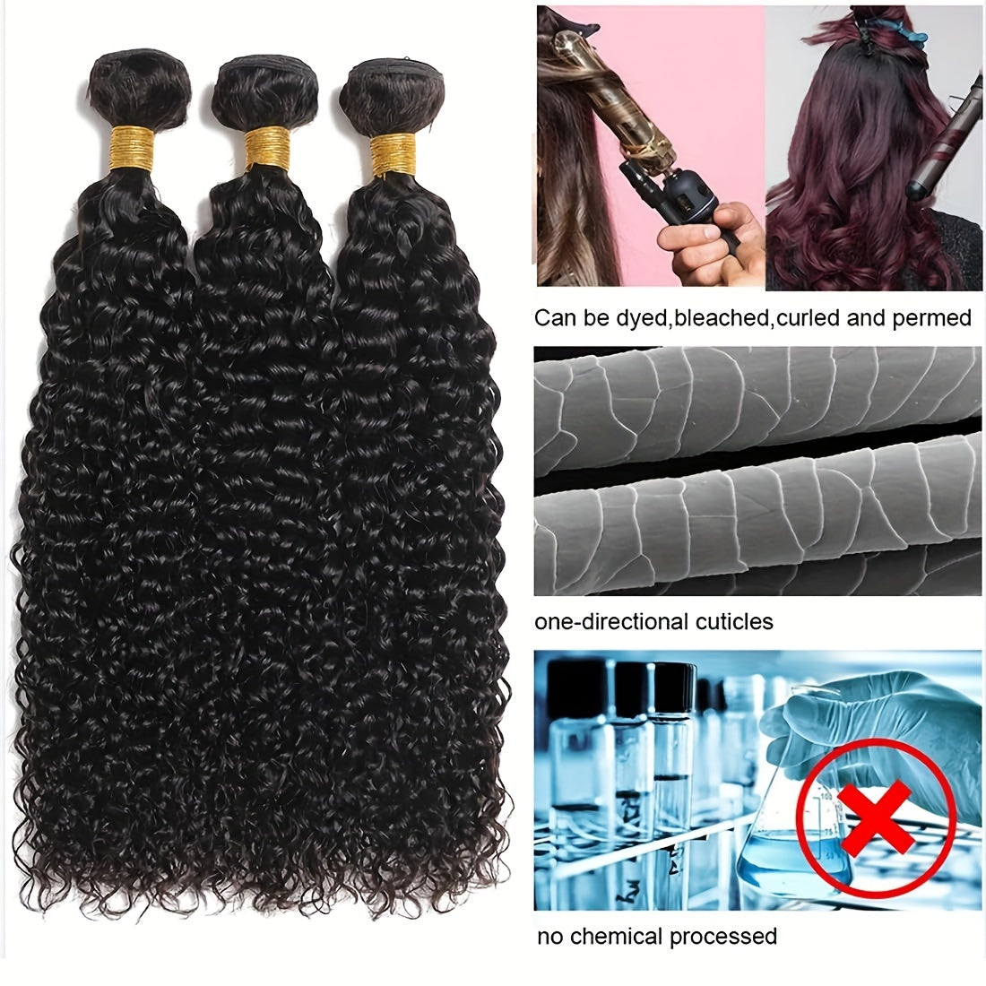 Kinky Curly Human Hair Bundles.