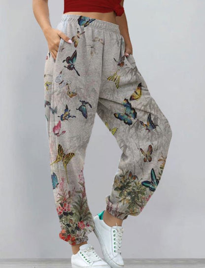 Women's Harem Pants Print Yoga Sports Trousers With Pockets