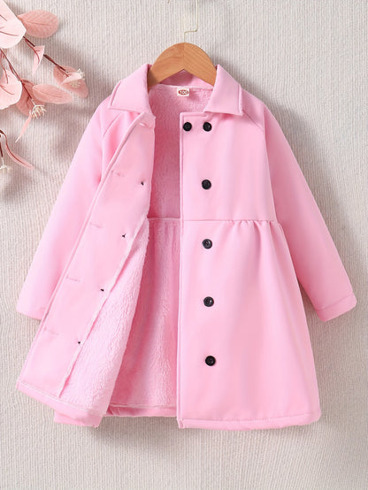 Plush-Lined Toddler Girls' Winter Jacket - Warm, Stylish, Water-Resistant"