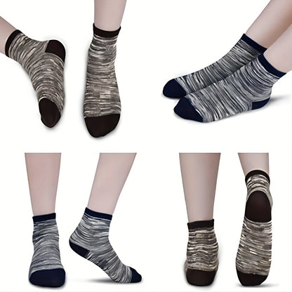 10 Pairs Boys' Warm Knit Socks - Soft, Breathable, Sweat-Absorbing Crew Socks for Fall & Winter"