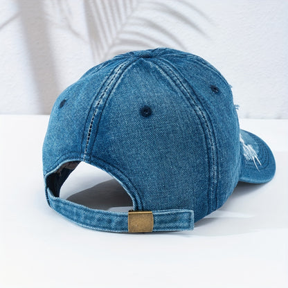 Unisex Sunshade Washed Denim Baseball Cap**