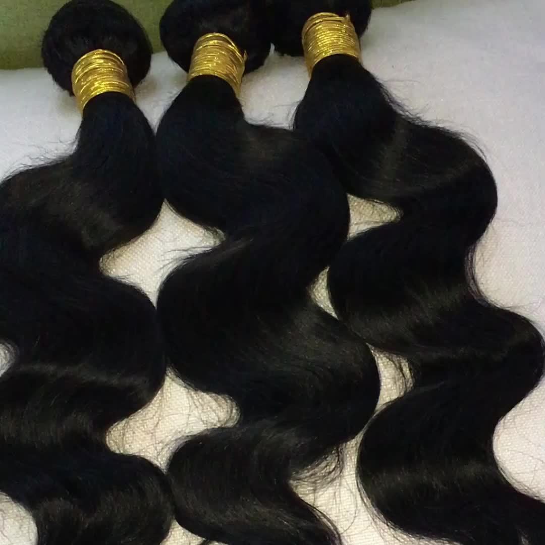 10A Virgin Body Wave Human Hair Bundles 100% Unprocessed Body Wave Human Hair 3 Bundles Double Weft Human Hair Weave Natural Black Color