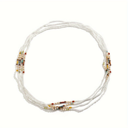 “4-Piece Colorful Beaded Waist Chain Set, Chic Summer Accessory”