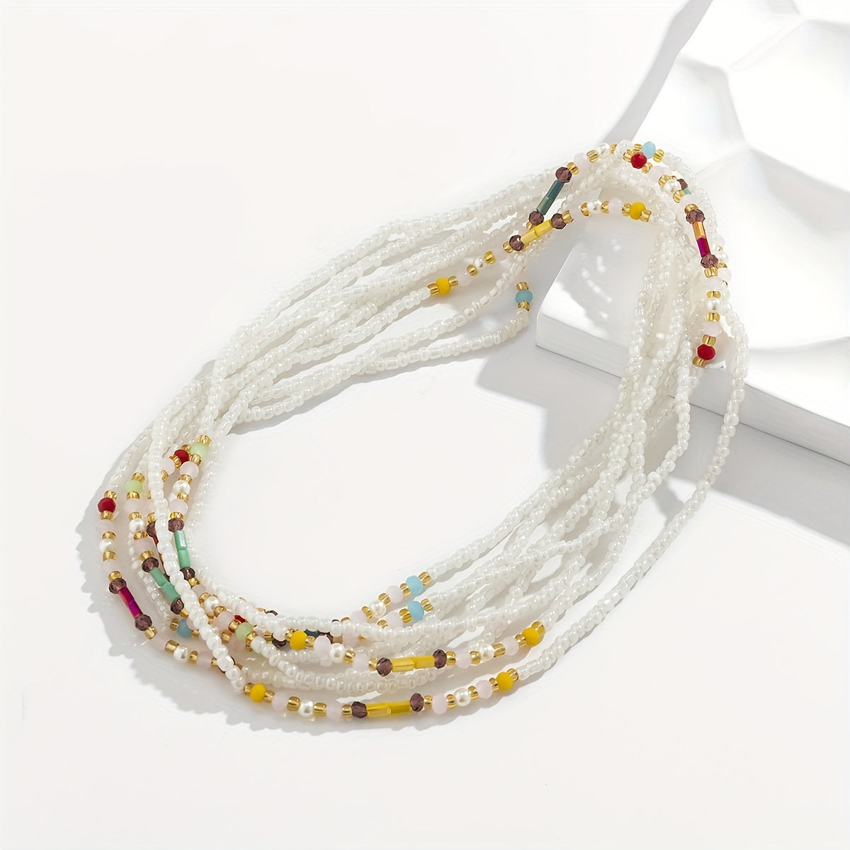 “4-Piece Colorful Beaded Waist Chain Set, Chic Summer Accessory”