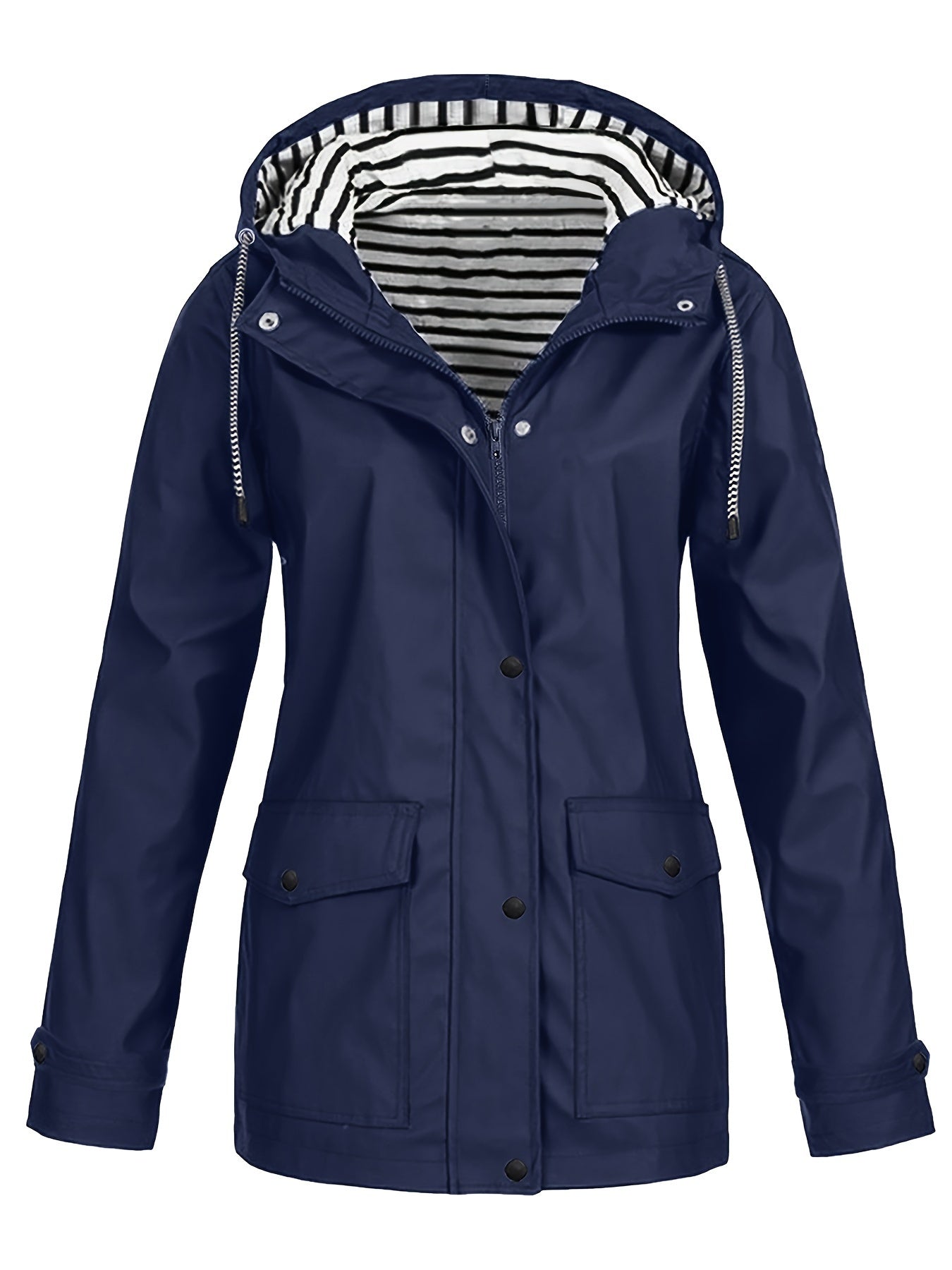 Trendy Striped Lined Zipper Jacket – Cozy & Stylish Fall Essential