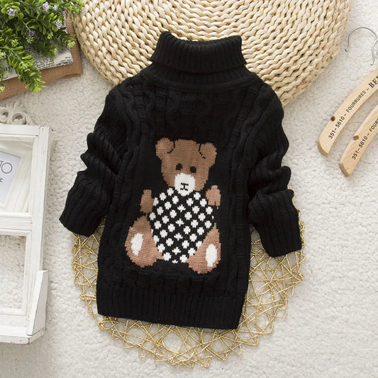 Children Clothing Kid Boys Cartoon Bear Sweater, Girls Pullover Tops Winter Warm Wear