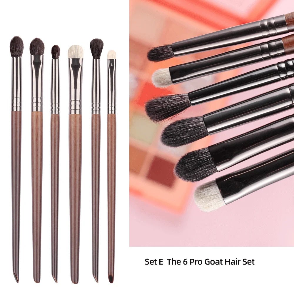 2/6-Piece Ultra Soft Makeup Eye Shadow Brush Set with Goat Hair