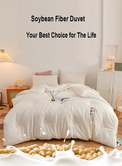 Warm Thick Winter Quilt Fiber Cotton Winter Bed Duvet Solid Soft Comforter 6 Color