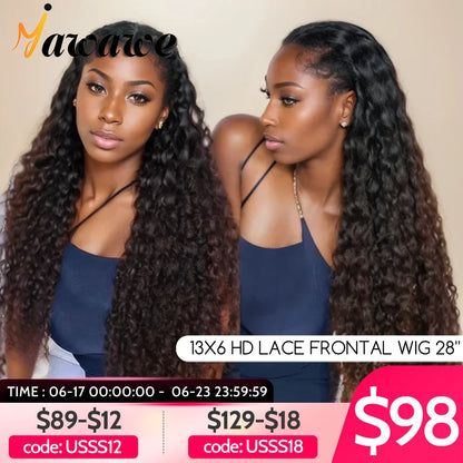 Water Wave 13x6 HD Lace Frontal Wig – 100% Brazilian Human Hair 💁‍♀️