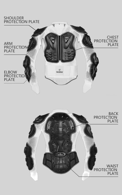 Premium Wear-Resistant Motocross Jacket - Men’s Motorcycle Armor with Full-Body Protection