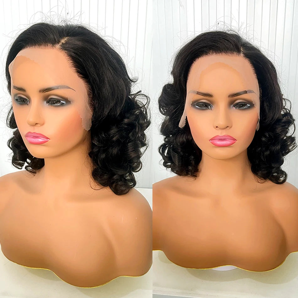 12A Raw Donor Human Hair Wig - Bouncy Curly with HD Swiss Lace