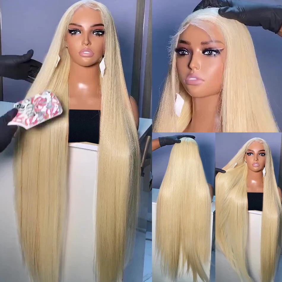 Honey Blonde Lace Frontal Wig – 13x4 & 13x6 HD Transparent Lace, 250% Density, Straight Brazilian Human Hair