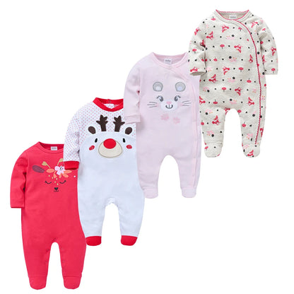 Premium 3/4 Pcs newborn sets- 100% cotton romper, polka dot polka dot