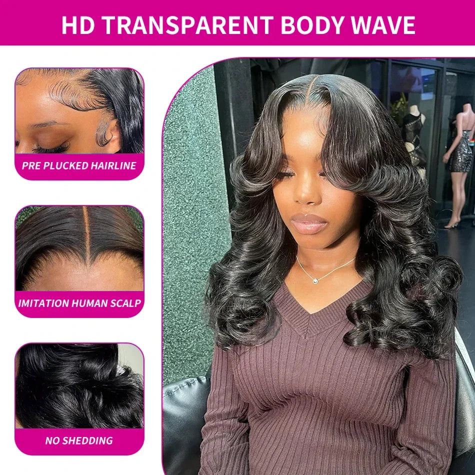 Body Wave Short Bob Lace Front Human Hair Wig – HD 13x6 & 13x4, Brazilian Remy, 180% & 250% Density