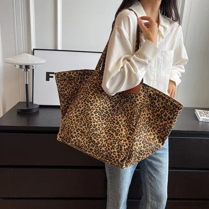 Oversized Leopard Prints Shoulder Bags for Women