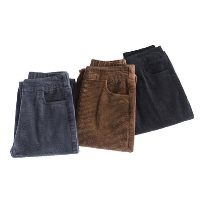 Thick Plush Corduroy Casual Pants For Women in winter