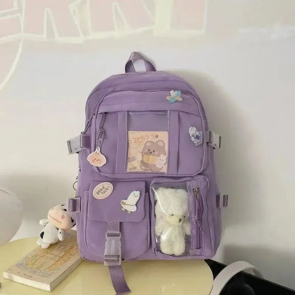 Trendy Pink & Purple High School Backpack | Stylish & Durable for Girls 🎒💜