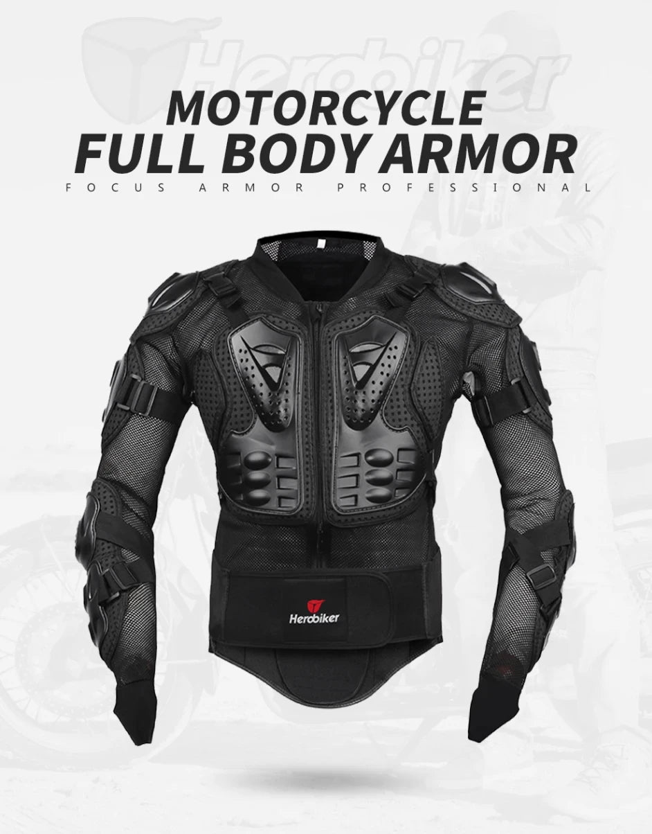 Premium Wear-Resistant Motocross Jacket - Men’s Motorcycle Armor with Full-Body Protection