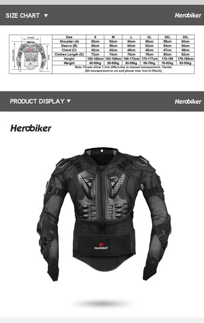 Premium Wear-Resistant Motocross Jacket - Men’s Motorcycle Armor with Full-Body Protection