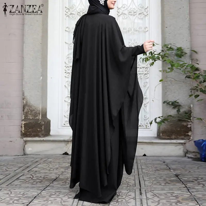 Women's Chiffon Abaya with Long Sleeves - Stylish, Hijab