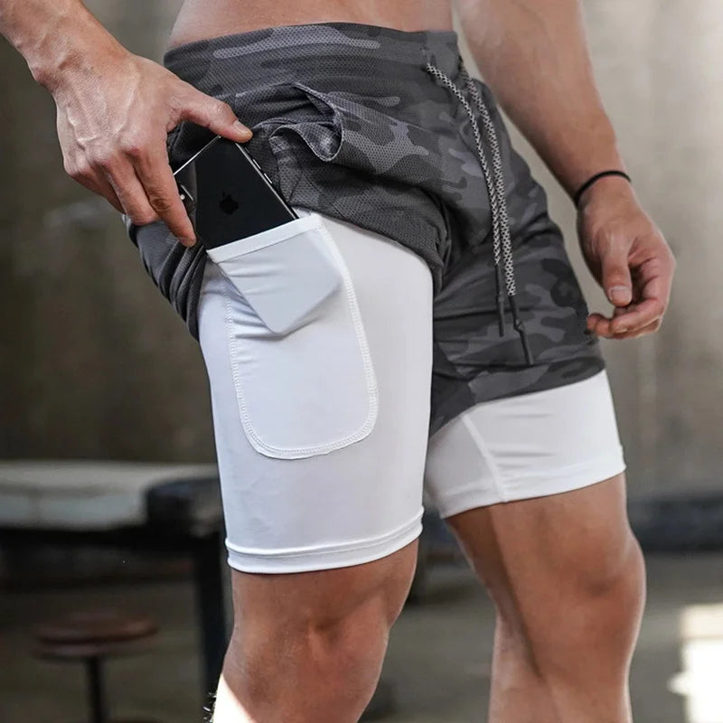 Men's 2-in-1 Quick Dry Running & Gym Shorts