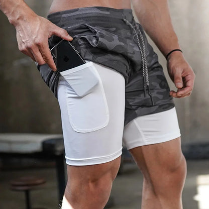 Men's 2-in-1 Quick Dry Running & Gym Shorts