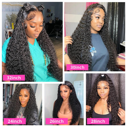 "exclusive limited  time offer" black curly lace front wigs | Deep Kinky Curly Brazilian Human Hair HD Lace Wig for Women