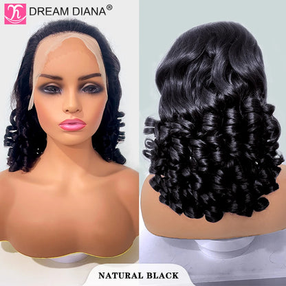 12A Raw Donor Unprocessed Virgin Human Hair Double Drown Loose Curly Wig 13x4 HD Lace 250% Density Bouncy Wave Lace Frontal Wigs