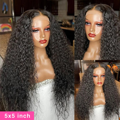 Water Wave Lace Front Wig - Curly Human Hair for Women 💁‍♀️✨