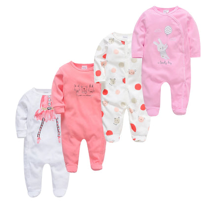 Premium 3/4 Pcs newborn sets- 100% cotton romper, polka dot polka dot