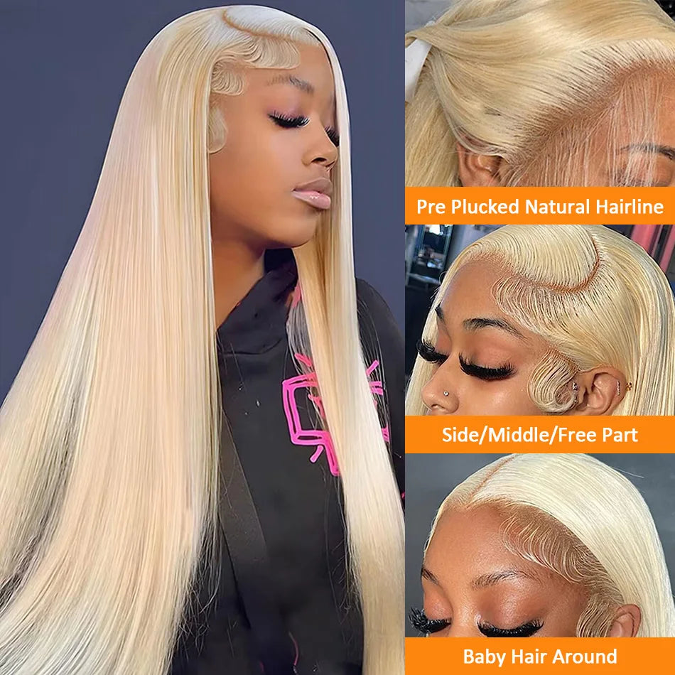 Honey Blonde Lace Frontal Wig – 13x4 & 13x6 HD Transparent Lace, 250% Density, Straight Brazilian Human Hair