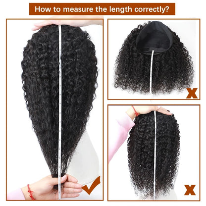 Afro Kinky Curly Headband Wigs 180% Density Human Hair Wig Glueless Headband Kinky Curly Wig For Black Women