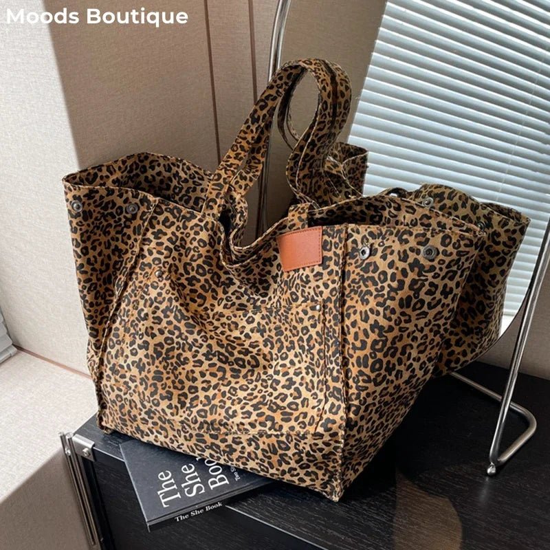 Oversized Leopard Prints Shoulder Bags for Women