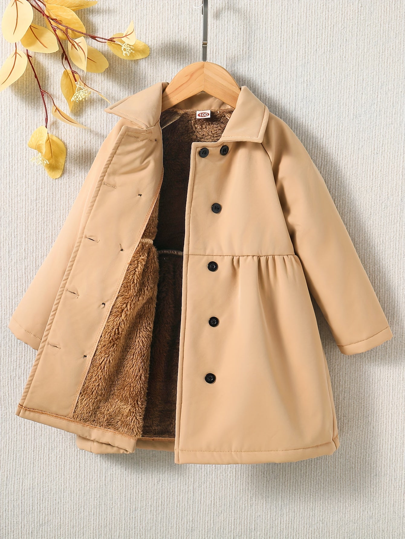 Plush-Lined Toddler Girls' Winter Jacket - Warm, Stylish, Water-Resistant"