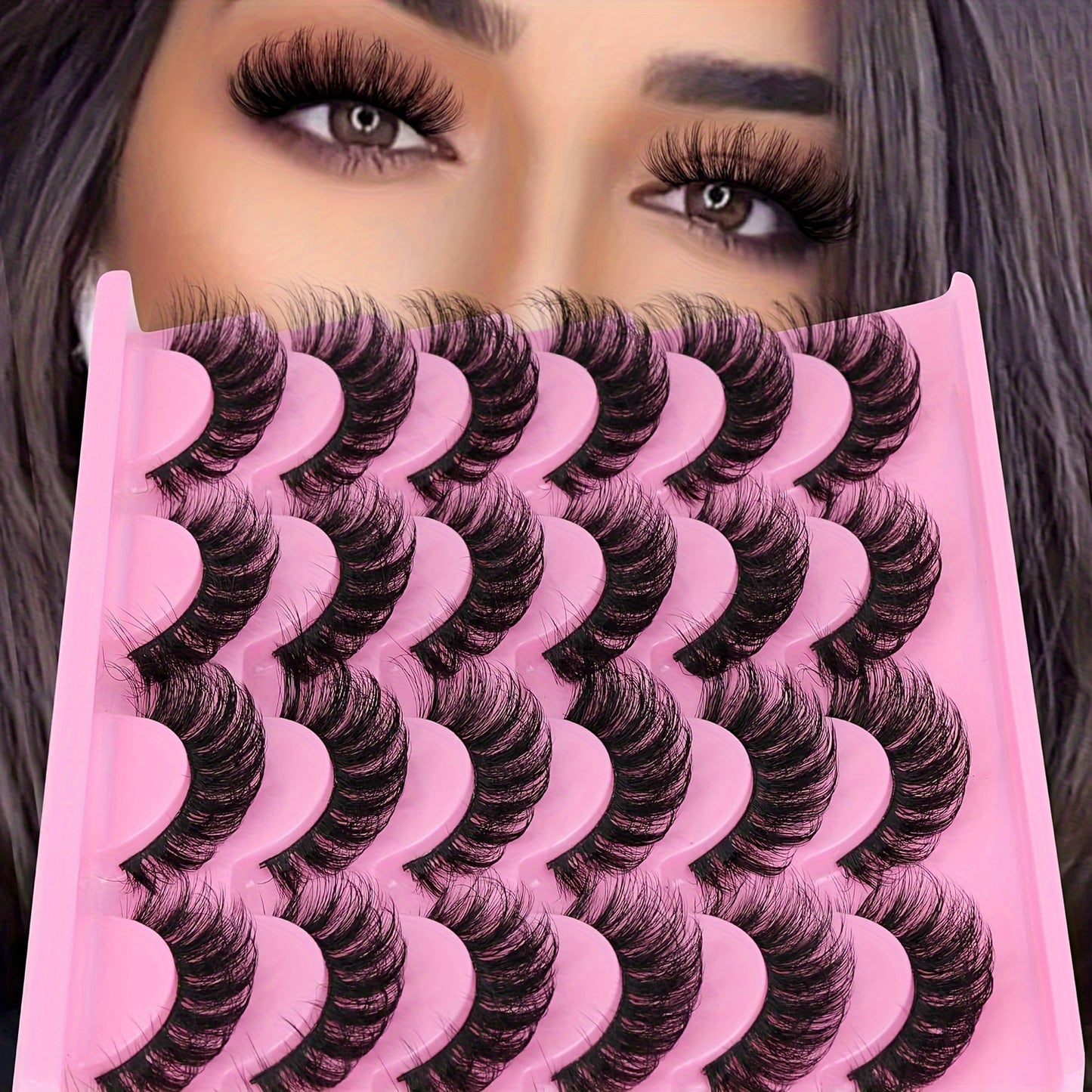 12 Pairs 5D Faux Mink False Eyelashes – 18mm Fox Eye, Fluffy & Curling Volume Lashess