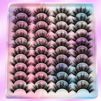 20 Pairs of D Curl Wispy False Eyelashes, Natural Cat Eye Lashes