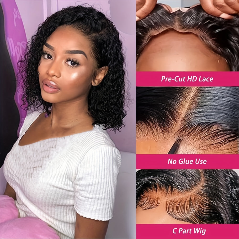 100% RAEL Human Hair 4x4  Lace Front GLUELESS WIGs with Easy Wear Glueless Bob Wig