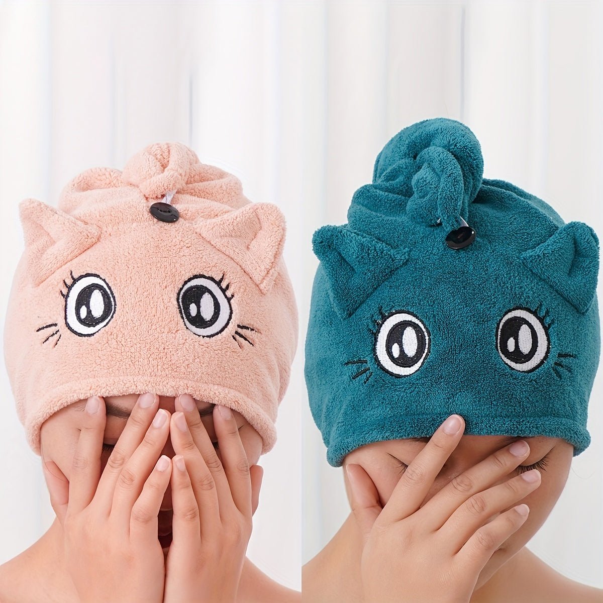 Adorable Quick-Drying Hair Wrap with Big Eyes – Super Absorbent & Soft 🌟