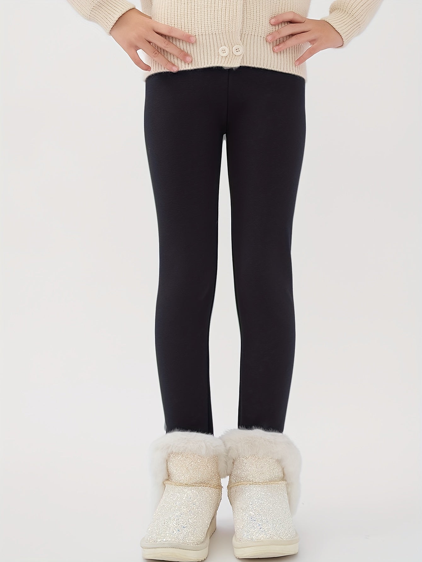 Girls’ 5-Pack Cozy Fleece-Lined Leggings – Perfect for Fall & Winter Daily Wear”