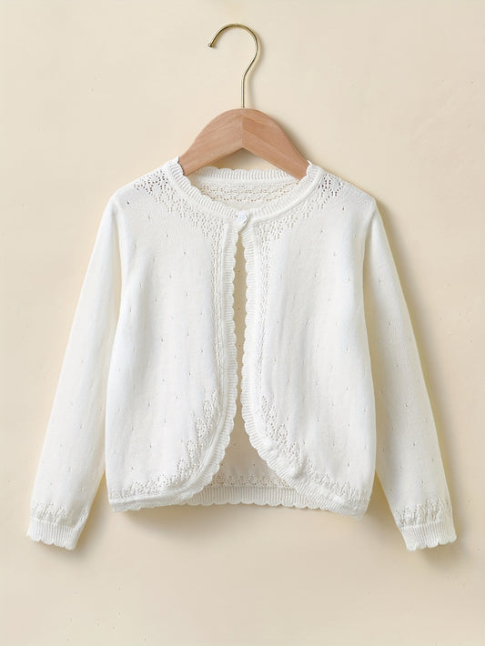 Premium Cotton Baby Cardigan - Stylish Openwork Design for Comfort and Durability