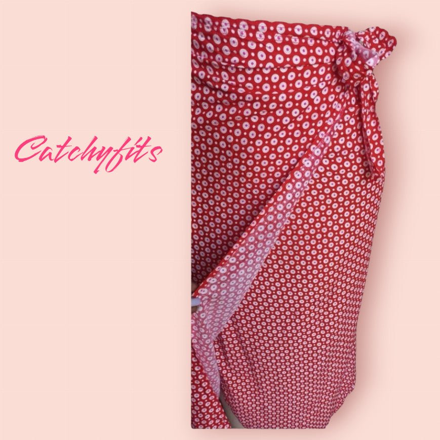 Red dotted beuatiful Rapper Skirt